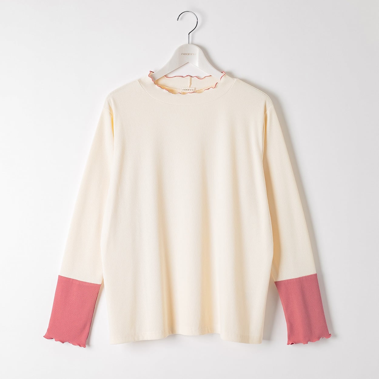 ＊Casual Style＊リブ配色インナー レディス 大きいサイズ noannu AN262HY029(アイボリー-5L)