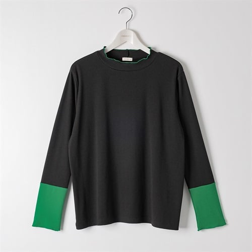 ＊Casual Style＊リブ配色インナー レディス 大きいサイズ noannu AN262HY029(ブラック-3L)