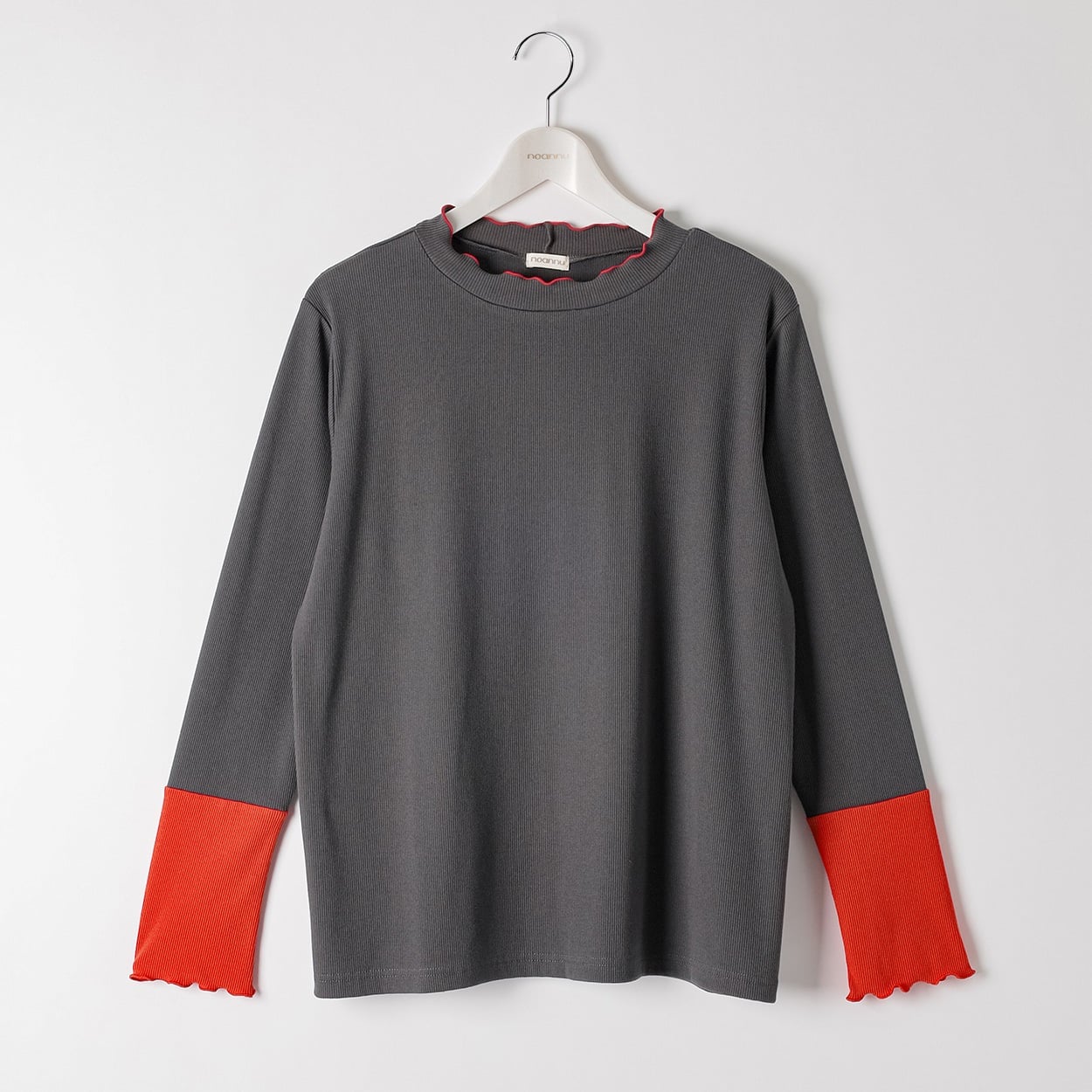 ＊Casual Style＊リブ配色インナー レディス 大きいサイズ noannu AN262HY029(チャコ－ルグレ－-4L)