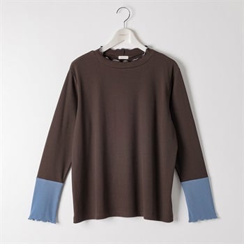 ＊Casual Style＊リブ配色インナー レディス 大きいサイズ noannu AN262HY029(ブラウン-3L)
