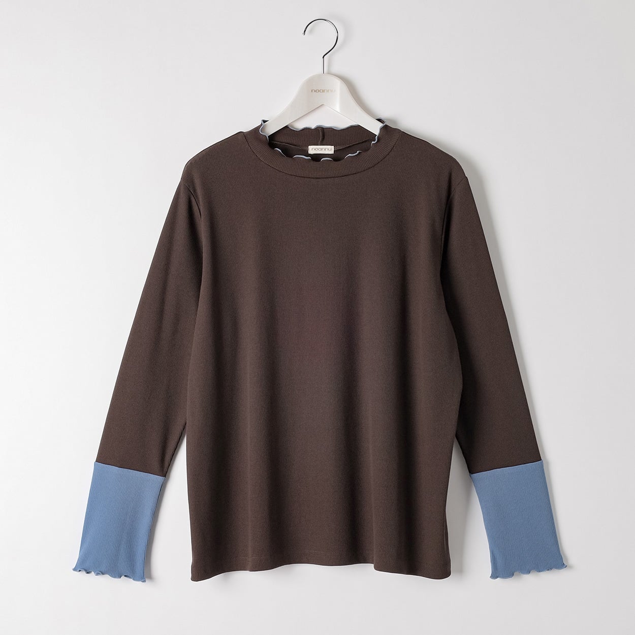 ＊Casual Style＊リブ配色インナー レディス 大きいサイズ noannu AN262HY029(ブラウン-4L)
