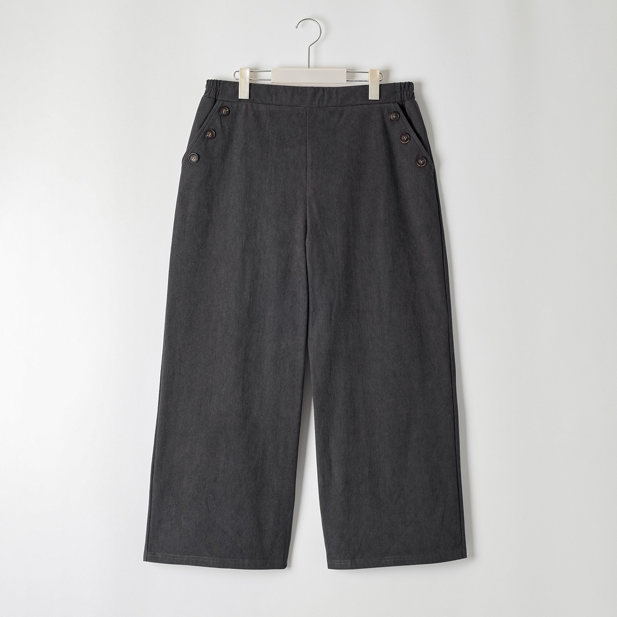 ＊Casual Style＊マリンボタンコーデュロイワイドパンツ レディス 大きいサイズ noannu 396-9029-AR(チャコ－ルグレ－-3L)