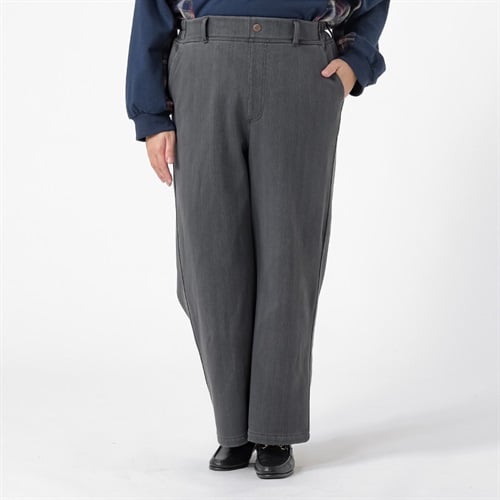 ＊Casual Style＊裏ボンディング二ットデニムセミワイドパンツ レディス 大きいサイズ noannu 396-1031-AR