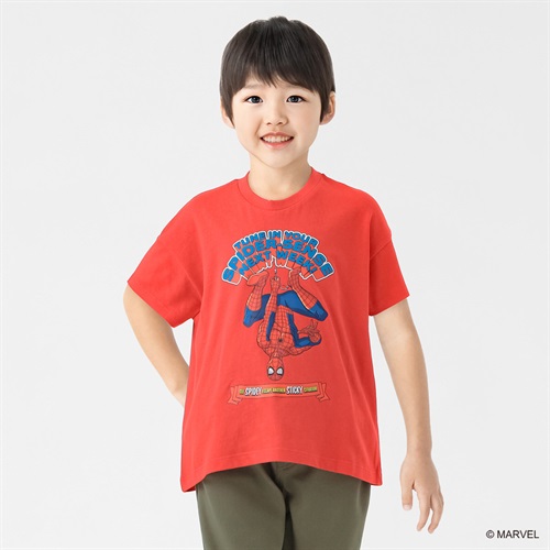 マーベル/スパイダーマン 胸プリントTシャツ 男の子 キッズ 100cm-130cm(レッド-100cm)