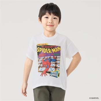 マーベル/スパイダーマン パネルTシャツ 男の子 キッズ 100cm-130cm(ホワイト-100cm)