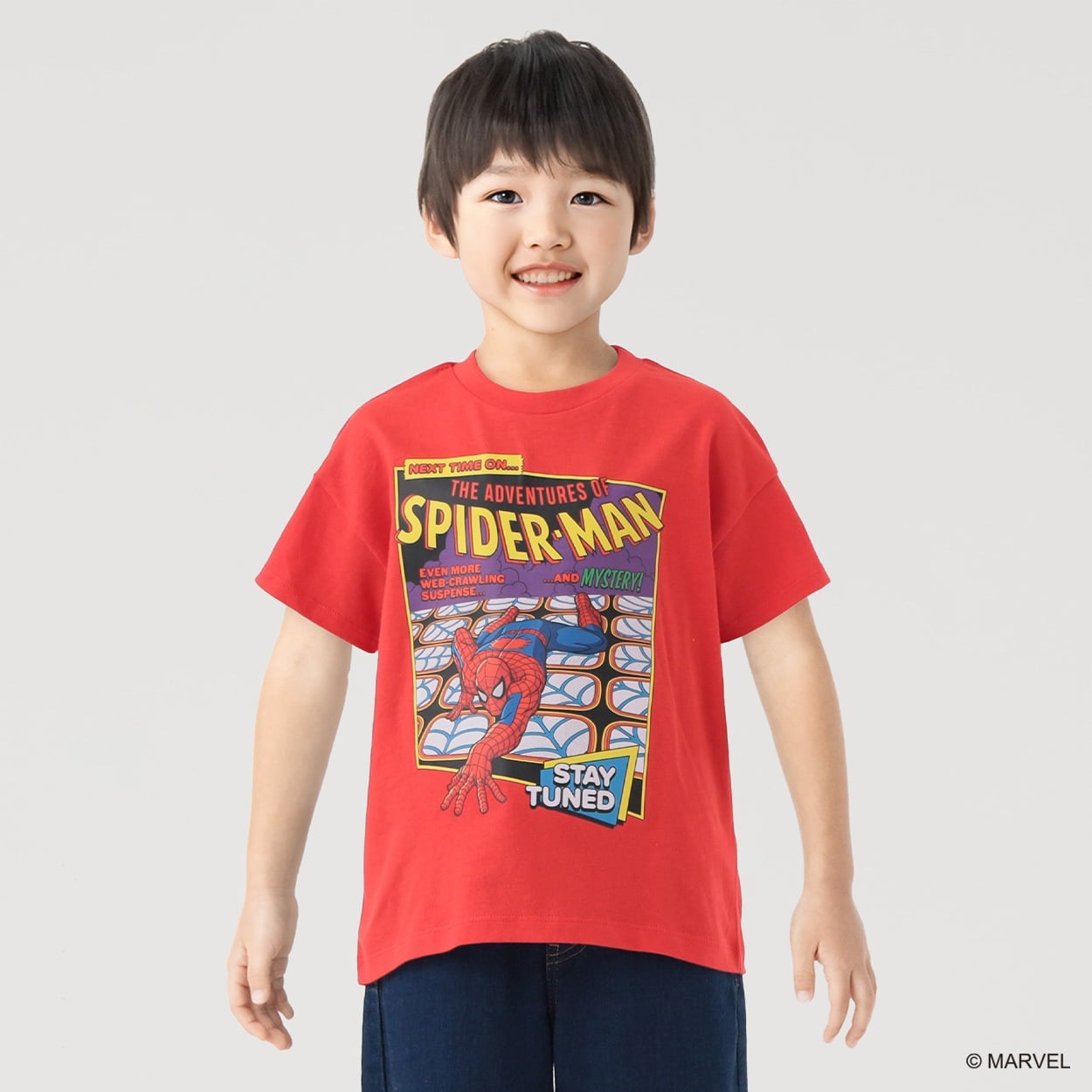 マーベル/スパイダーマン パネルTシャツ 男の子 キッズ 100cm-130cm(レッド-130cm)