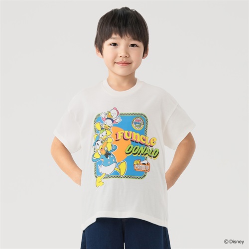 ディズニー/ドナルドダック プリントTシャツ 男の子 キッズ 100cm-130cm(ホワイト-100cm)