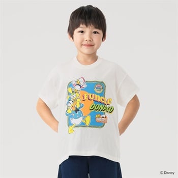 ディズニー/ドナルドダック プリントTシャツ 男の子 キッズ 100cm-130cm(ホワイト-100cm)