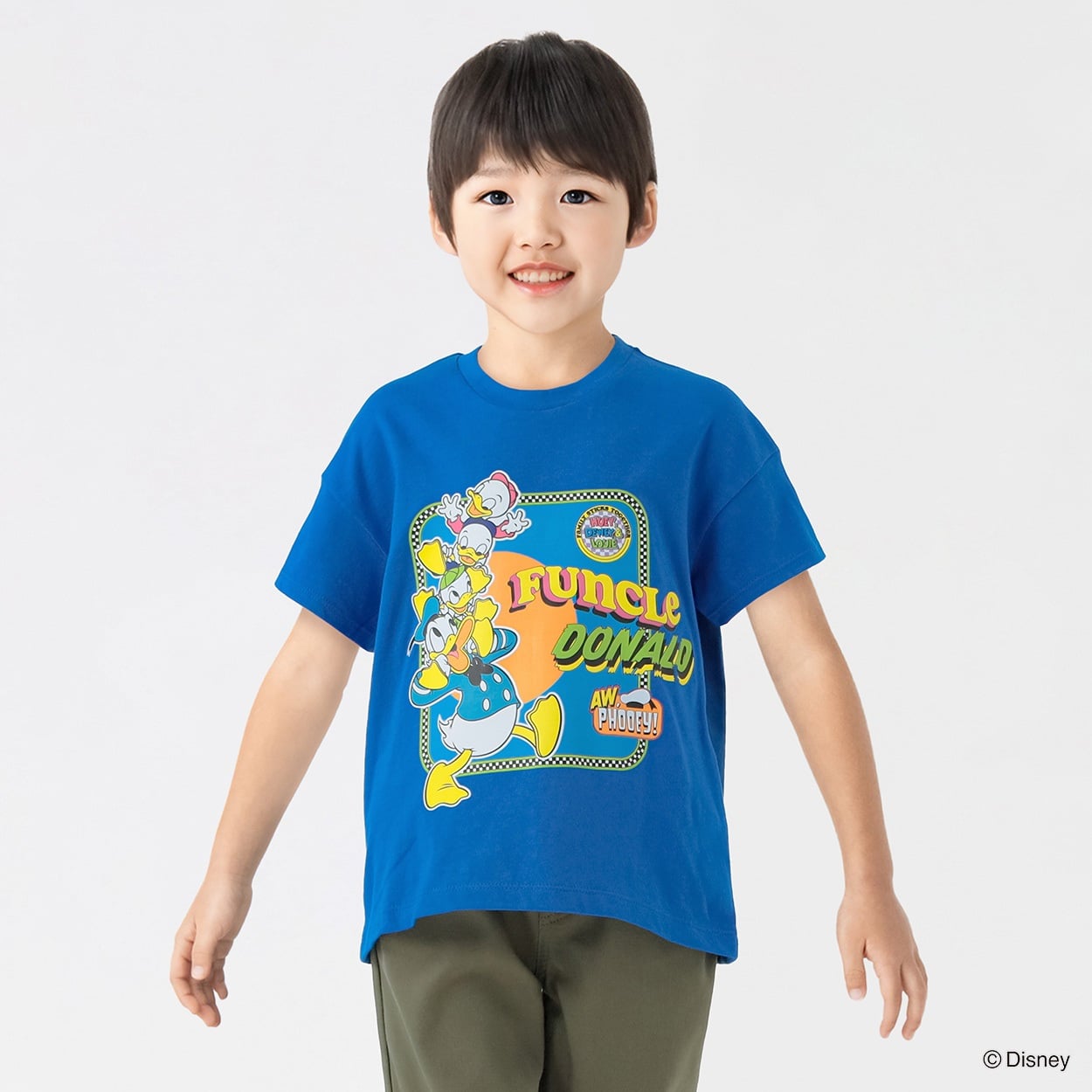 ディズニー/ドナルドダック プリントTシャツ 男の子 キッズ 100cm-130cm(ブルー-130cm)