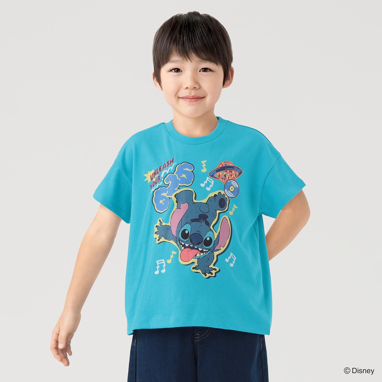 ディズニー/スティッチ 626プリントTシャツ 男の子 キッズ 100cm-130cm(サックス-100cm)