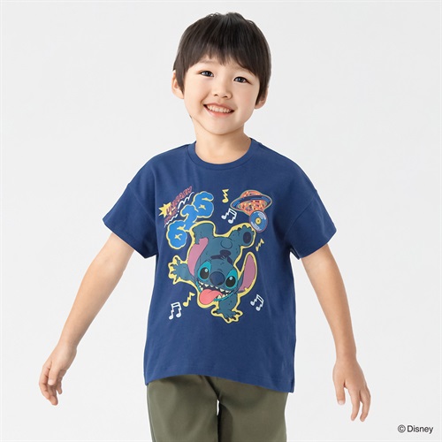 ディズニー/スティッチ 626プリントTシャツ 男の子 キッズ 100cm-130cm(ネイビー-100cm)