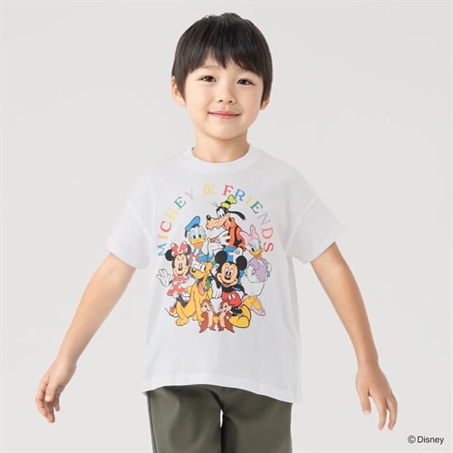 ディズニー/ミッキーと仲間たち プリントTシャツ 男の子 キッズ 100cm-130cm(ホワイト-100cm)