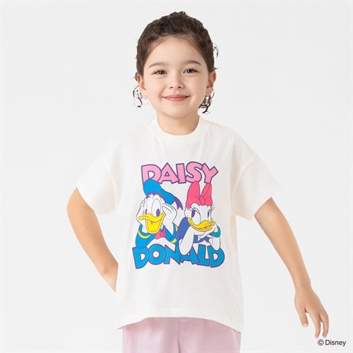 ディズニー/ドナルドダックとデイジー プリントTシャツ 女の子 キッズ 100cm-130cm