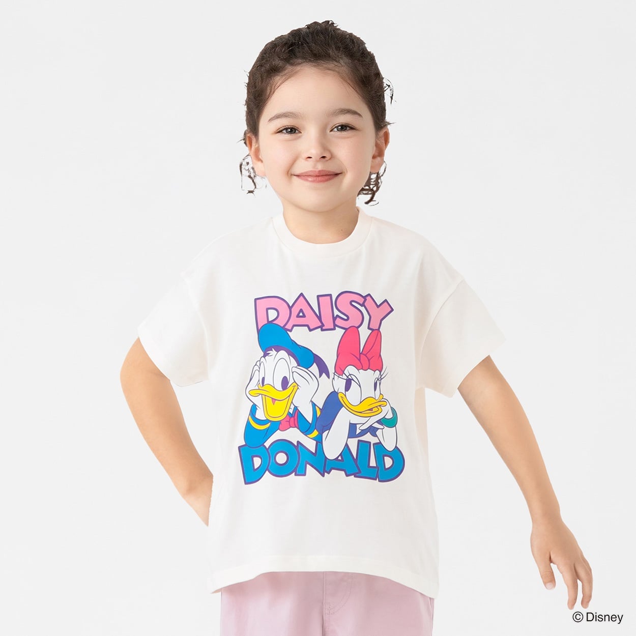 ディズニー/ドナルドダックとデイジー プリントTシャツ 女の子 キッズ