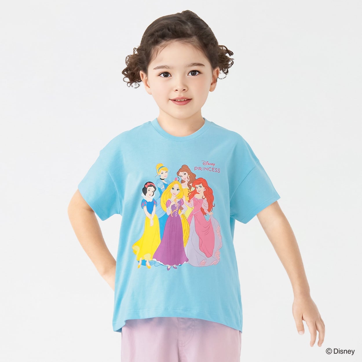 ディズニー/プリンセス5 プリントTシャツ 女の子 キッズ 100cm-130cm(サックス-130cm)