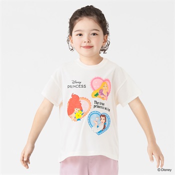 ディズニー/プリンセス3 プリントTシャツ 女の子 キッズ 100cm-130cm(ホワイト-100cm)