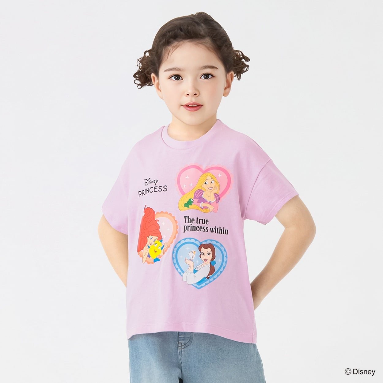 ディズニー/プリンセス3 プリントTシャツ 女の子 キッズ 100cm-130cm(ピンク-120cm)