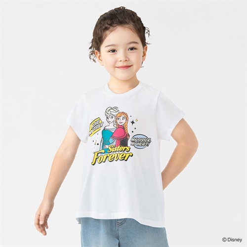 ディズニー/アナと雪の女王 プリントTシャツ 女の子 キッズ 100cm-130cm(ホワイト-100cm)