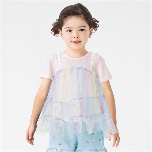 karamell KAKA オーロラチュールＴシャツ 女の子 キッズ 100cm-130cm(ピンク-100cm)
