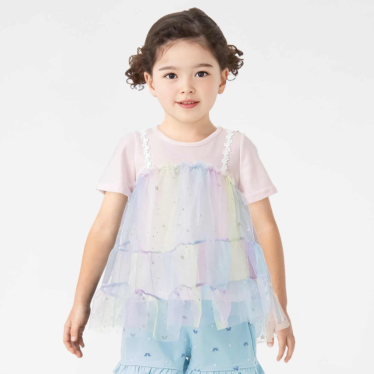 karamell KAKA オーロラチュールＴシャツ 女の子 キッズ 100cm-130cm(ピンク-130cm)