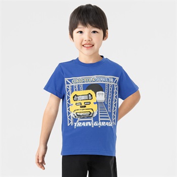 新幹線スパンコールＴシャツ ドクターイエロー/700系 男の子 キッズ 100cm-120cm(ブルー-100cm)