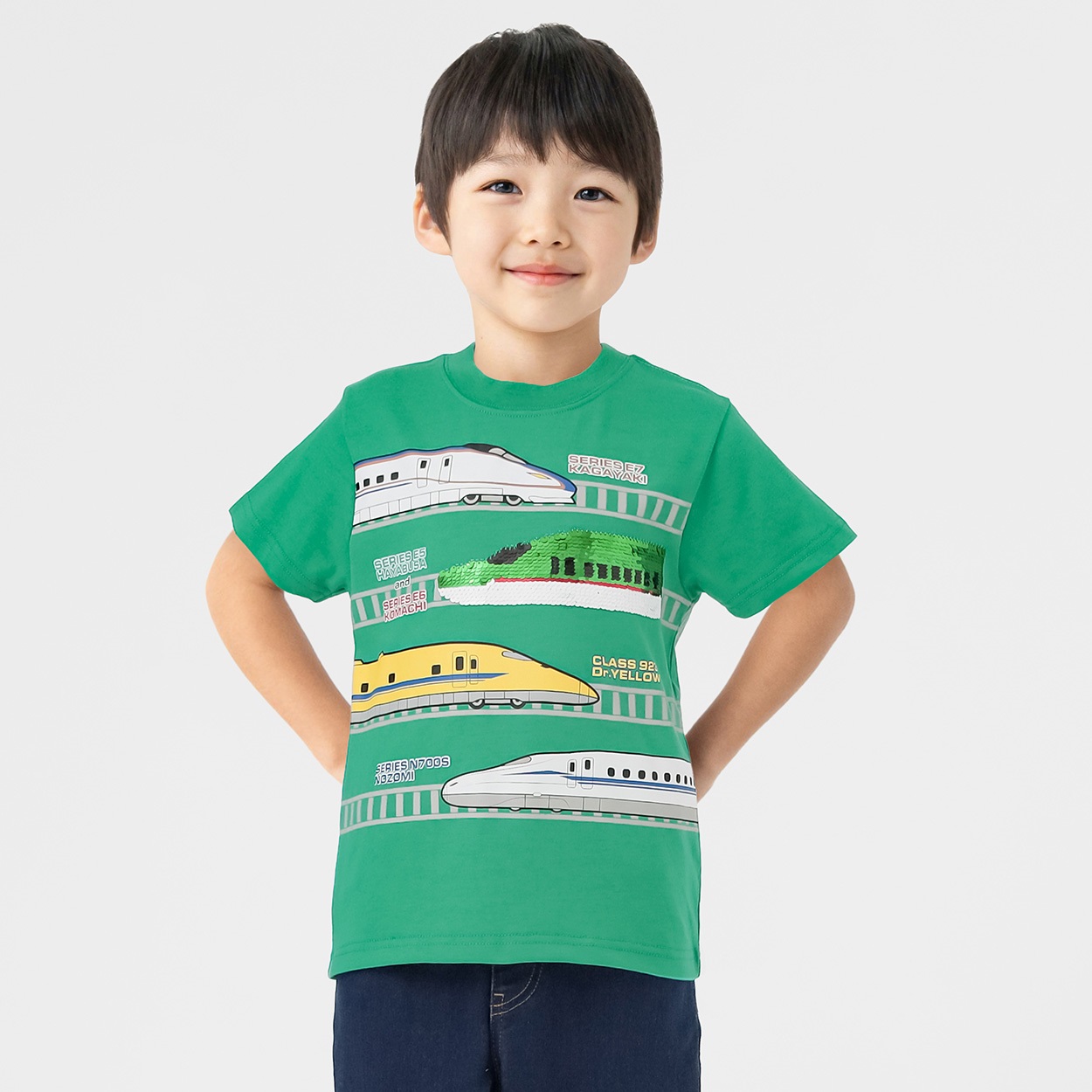 新幹線スパンコールTシャツ 男の子 キッズ 100cm-120cm | イオン