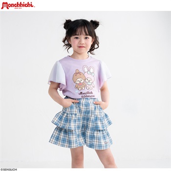 PIAMON モンチッチ×チムたん シフォンＴシャツ 女の子 キッズ 110cm-130cm(ラベンダー-110cm)