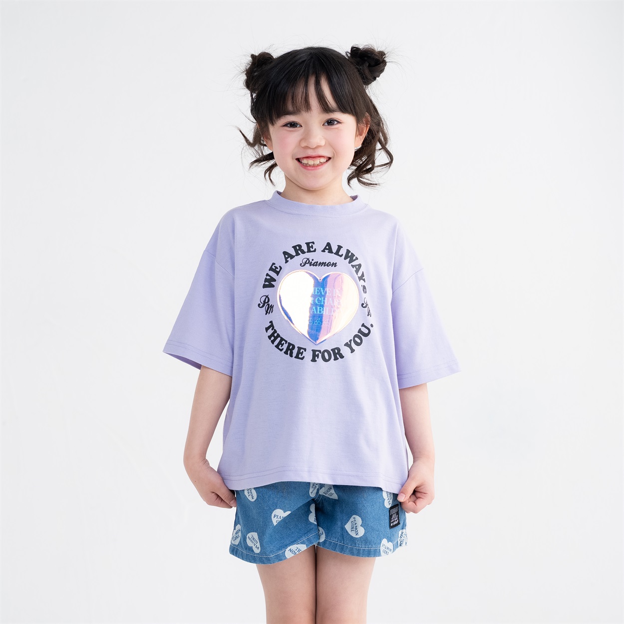 PIAMON(ピアモン) ＰＶＣＴシャツ 女の子 キッズ 110cm-130cm(ラベンダー-110cm)