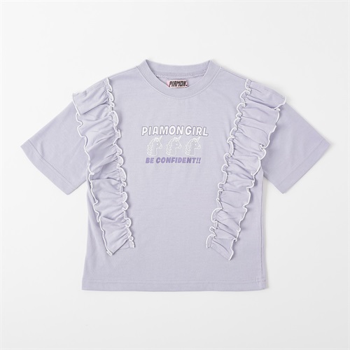 PIAMON(ピアモン) フリルＴシャツ 女の子 キッズ 110cm-130cm(ラベンダー-110cm)