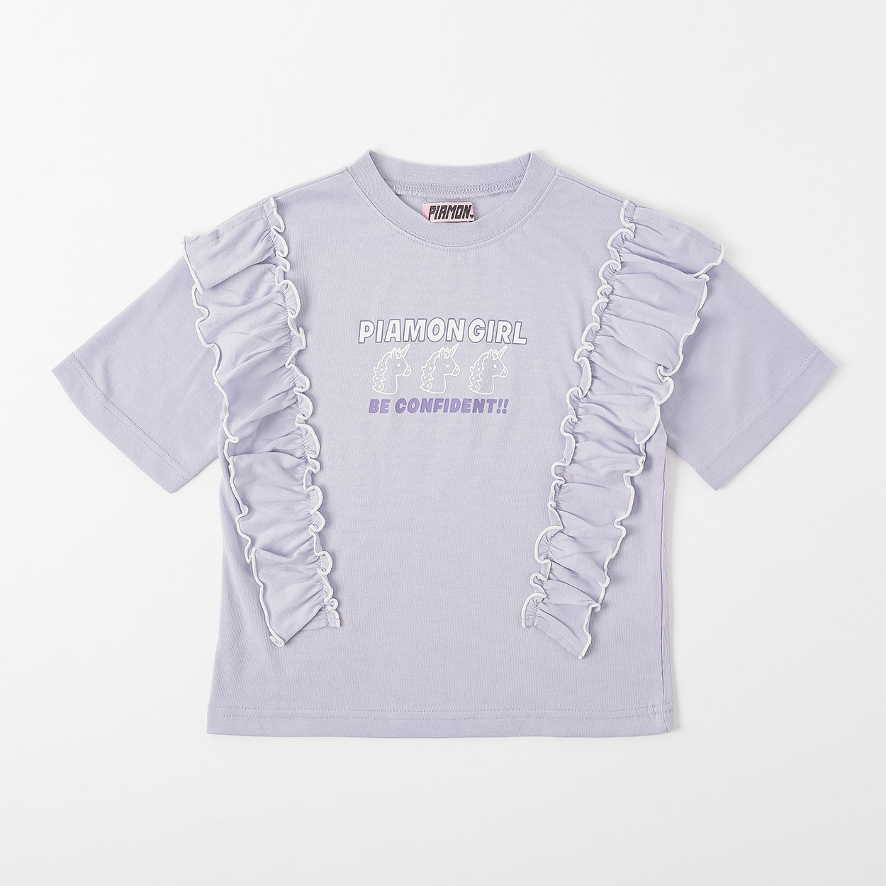 PIAMON(ピアモン) フリルＴシャツ 女の子 キッズ 110cm-130cm(ラベンダー-120cm)