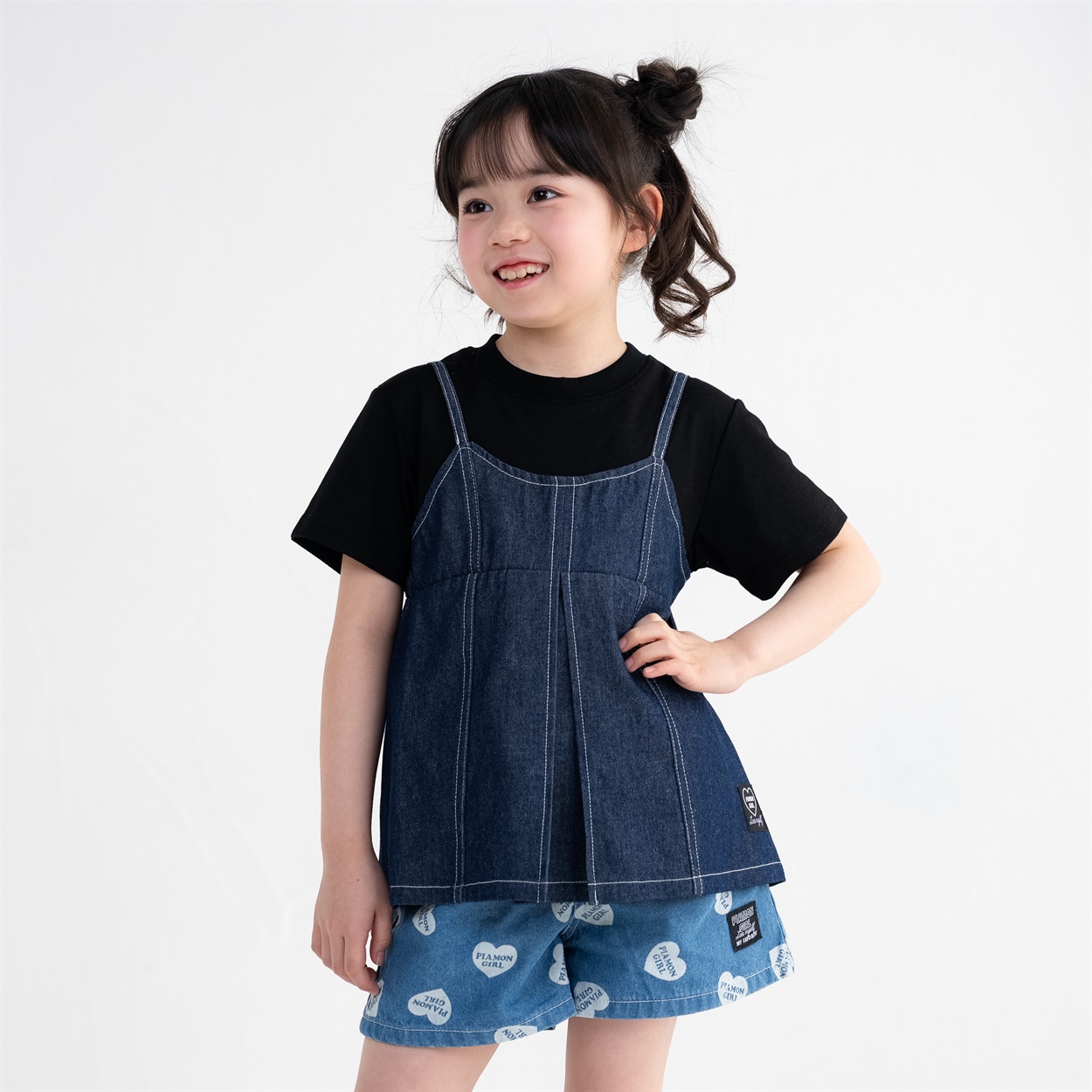 PIAMON(ピアモン) デニムキャミチュニック 女の子 キッズ 110cm-130cm 