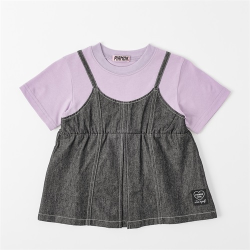 PIAMON(ピアモン) デニムキャミチュニック 女の子 キッズ 110cm-130cm(ラベンダー-110cm)