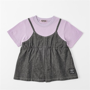 PIAMON(ピアモン) デニムキャミチュニック 女の子 キッズ 110cm-130cm(ラベンダー-110cm)