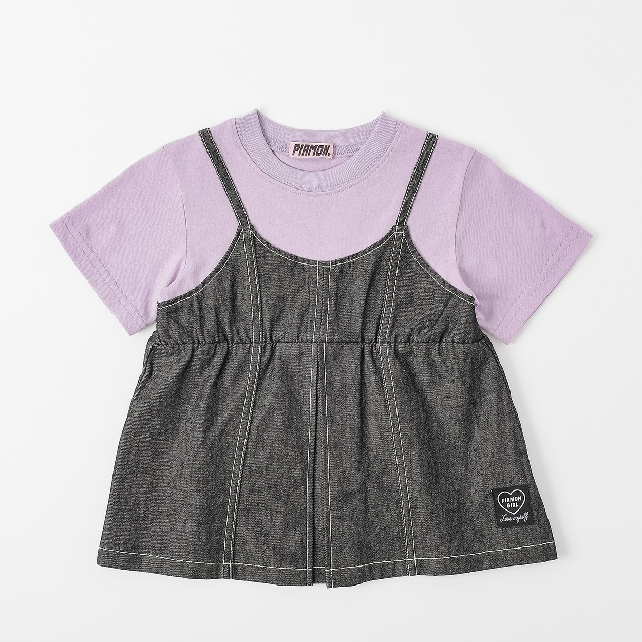 PIAMON(ピアモン) デニムキャミチュニック 女の子 キッズ 110cm-130cm(ラベンダー-120cm)