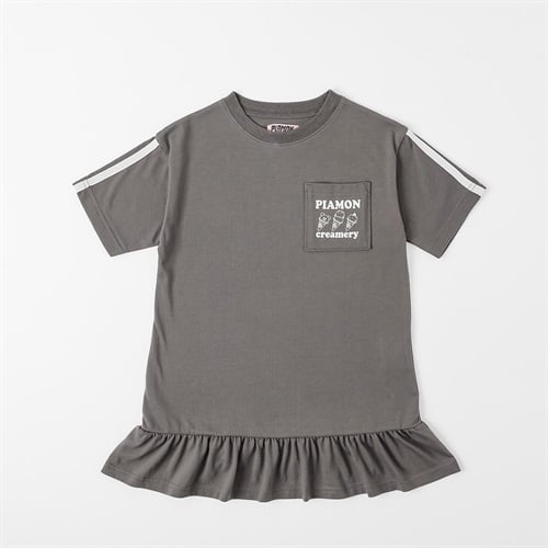 PIAMON(ピアモン) カットワンピース 女の子 キッズ 110cm-130cm(ブラック-110cm)