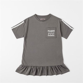 PIAMON(ピアモン) カットワンピース 女の子 キッズ 110cm-130cm(ブラック-110cm)