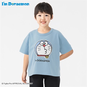 ドラえもん アップリケＴシャツ 男の子 キッズ 100cm-130cm(サックス-100cm)