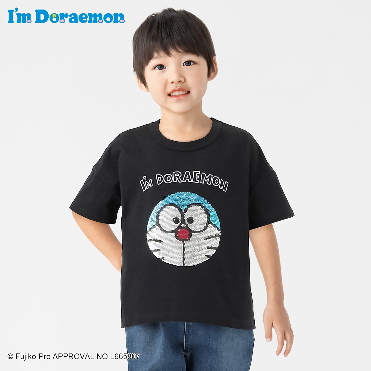 ドラえもん⇔ジャイアン スパンコールTシャツ 男の子 キッズ 100cm