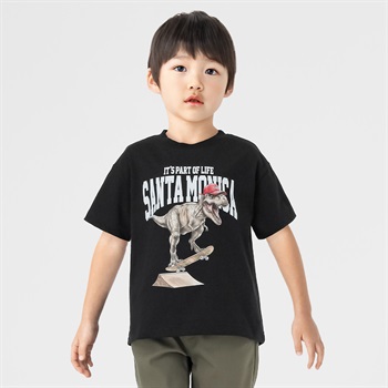 恐竜転写Ｔシャツ 男の子 キッズ 100cm-130cm(ブラック-100cm)
