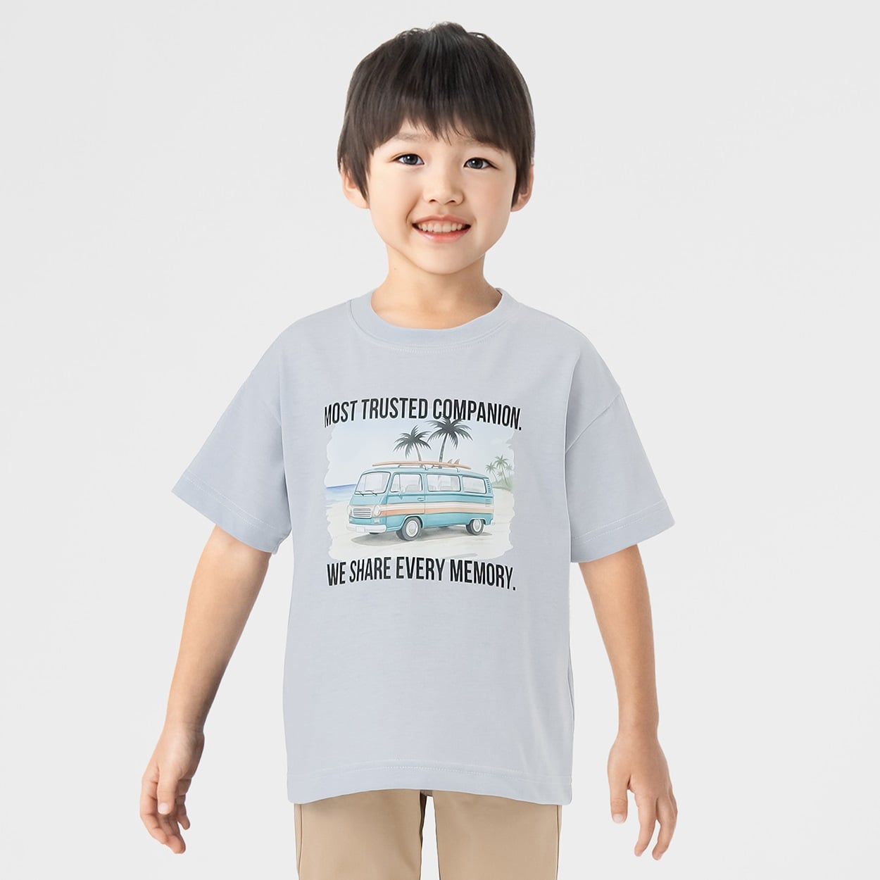 乗り物転写Ｔシャツ 男の子 キッズ 100cm-130cm(サックス-120cm)