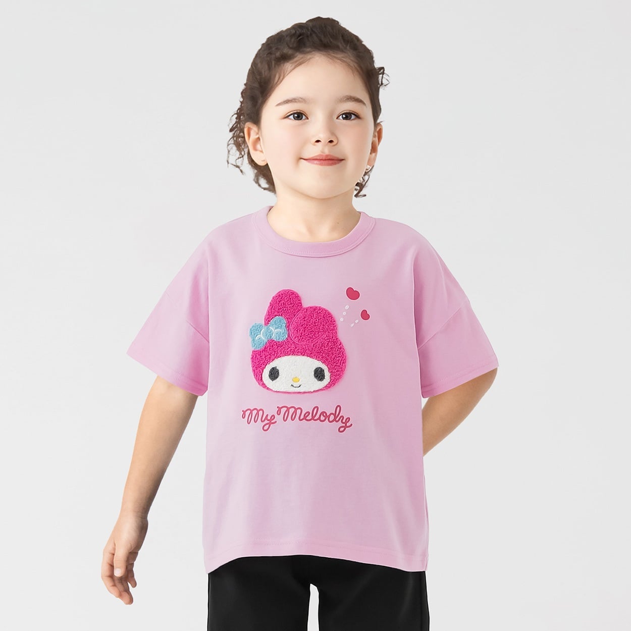 マイメロディ サガラ刺しゅうTシャツ 女の子 キッズ 100cm-130cm