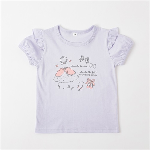 バレエプリントTシャツ 女の子 キッズ 100cm-130cm