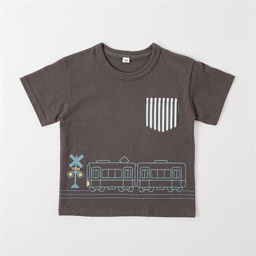 電車プリントTシャツ 男の子 キッズ 100cm-130cm