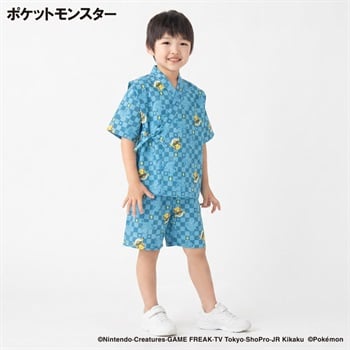 ポケットモンスター 甚平 キッズ 110cm-130cm(ブルー-110cm)