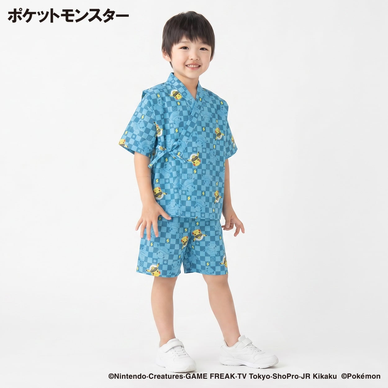 ポケットモンスター 甚平 キッズ 110cm-130cm(ブルー-120cm)