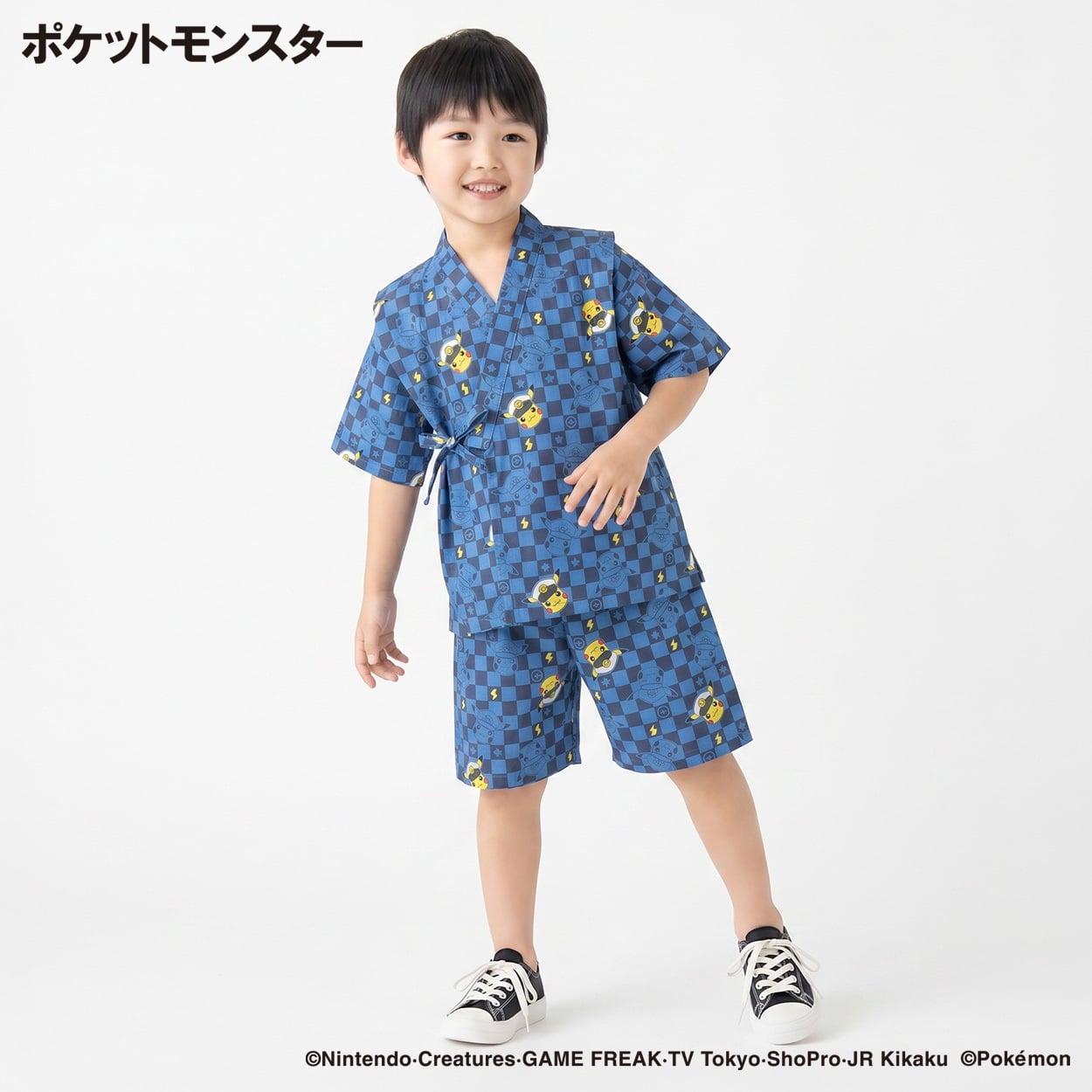ポケットモンスター 甚平 キッズ 110cm-130cm(ネイビー-110cm)