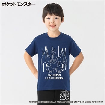 ポケットモンスター 天竺リザードン箔半袖Tシャツ 男の子 キッズ 110cm-130cm(ネイビー-110cm)