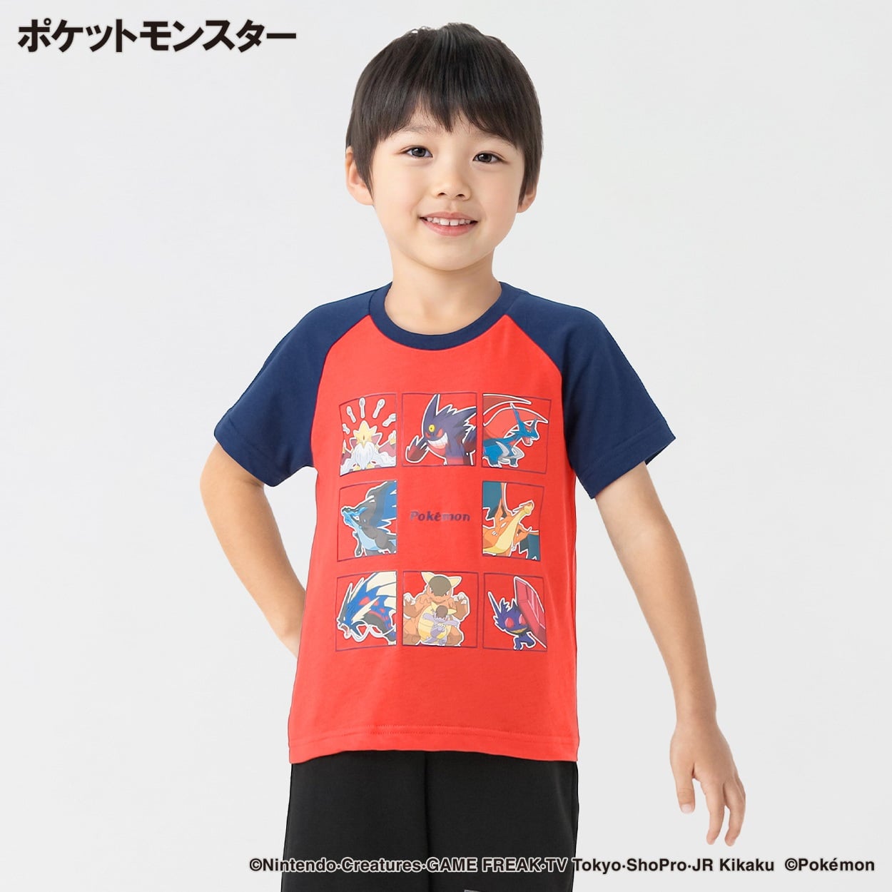 ポケットモンスター 天竺メガシンカ集合半袖Tシャツ 男の子 キッズ 110cm-130cm(レッド-120cm)