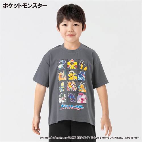 ポケットモンスター 天竺集合柄半袖BＩＧTシャツ 男の子 キッズ 110cm-130cm