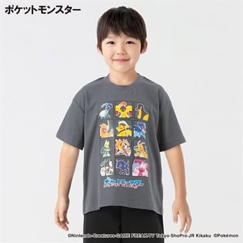ポケットモンスター 天竺集合柄半袖BＩＧTシャツ 男の子 キッズ 110cm-130cm(チヤコ－ルグレ－-110cm)